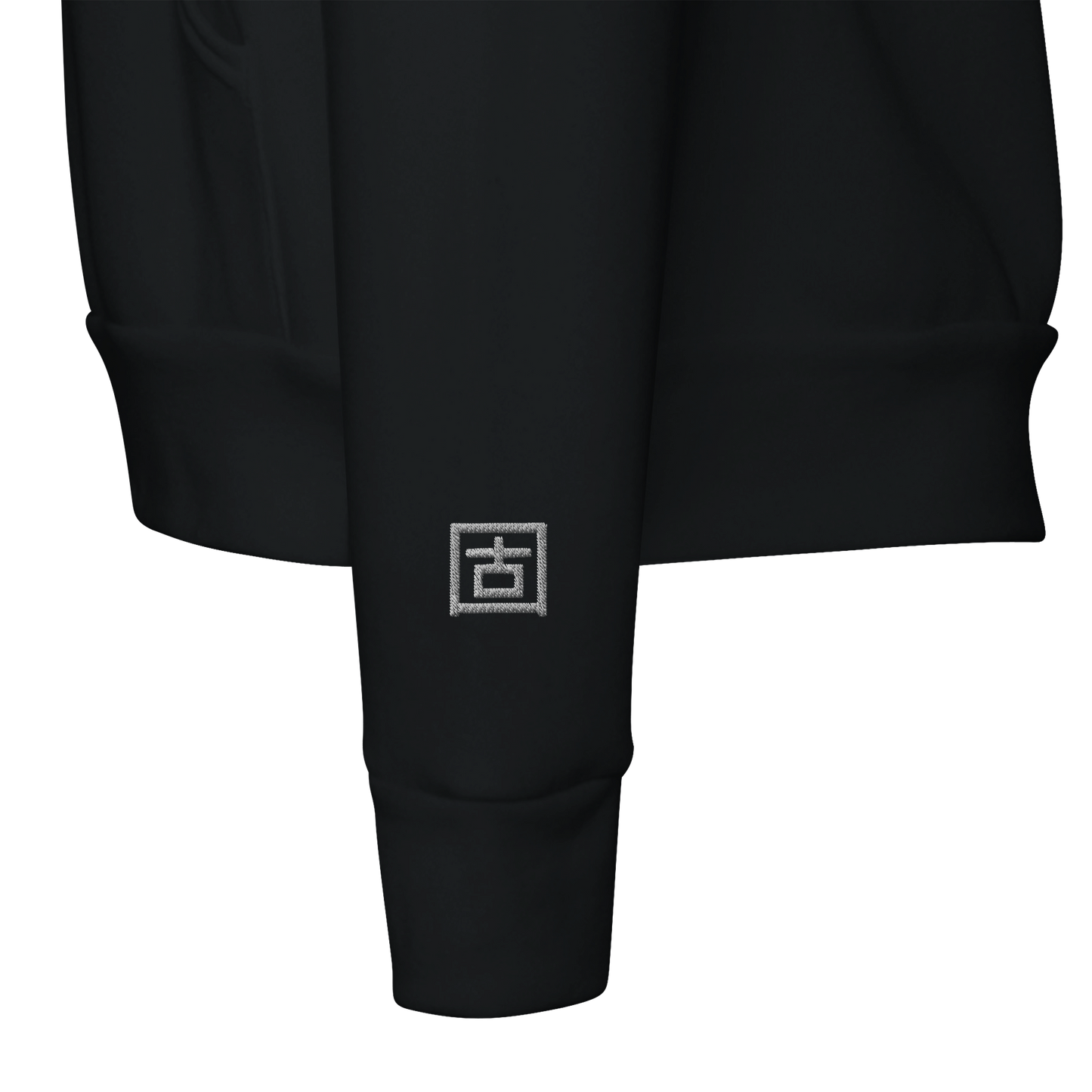 'Kanji' Embroidered Hoodie - Black & White