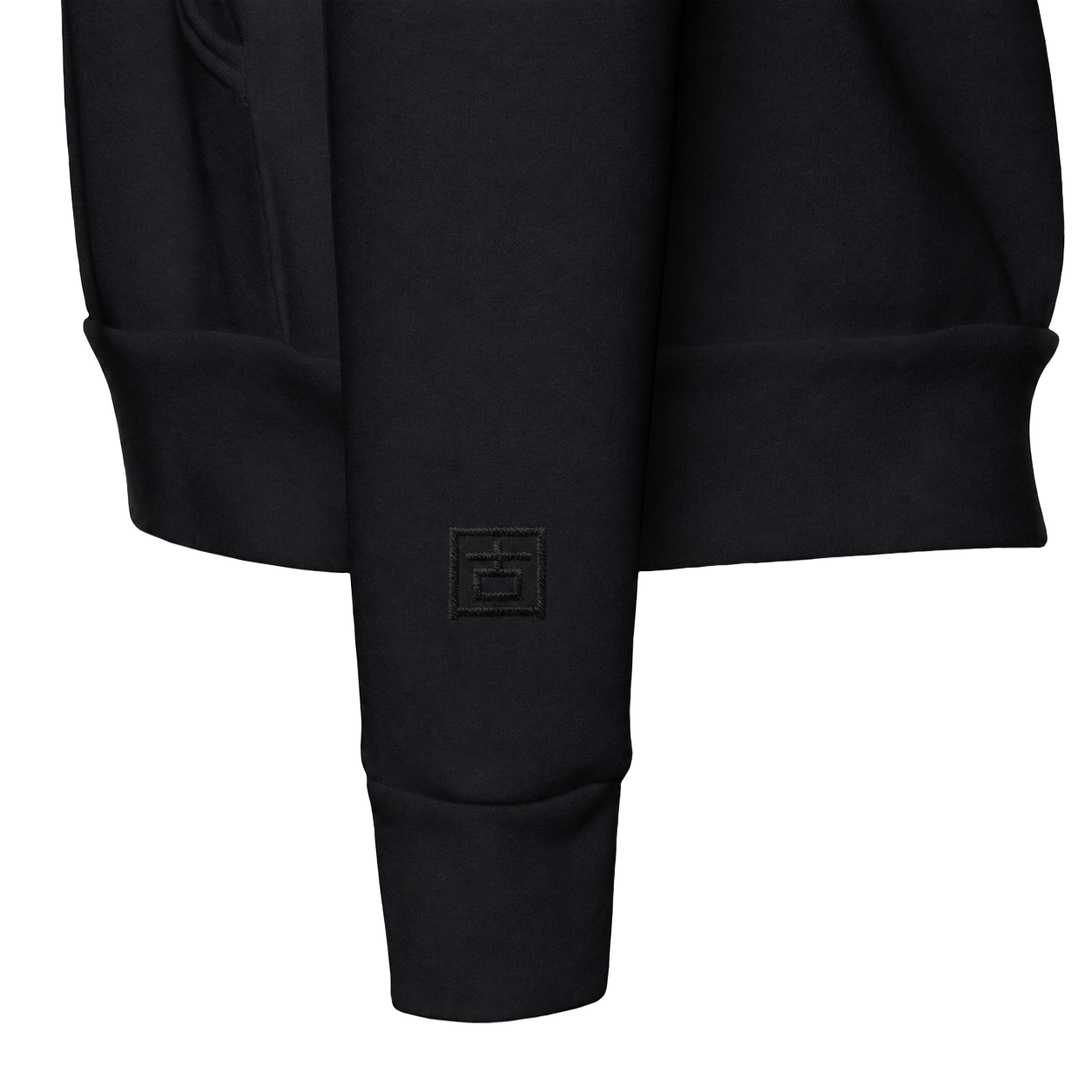 'Kanji' Embroidered Hoodie - All Black