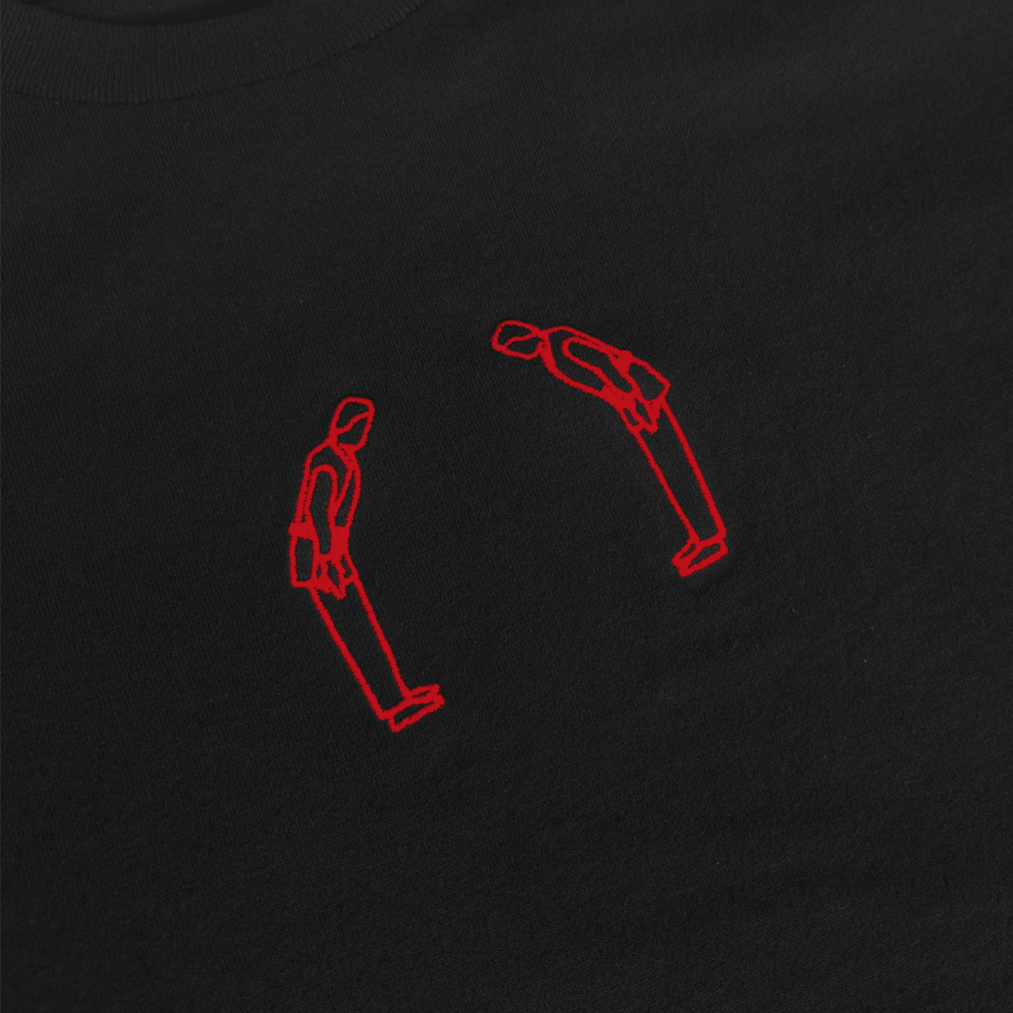 'Rei' Embroidered T-shirt - Black & Red