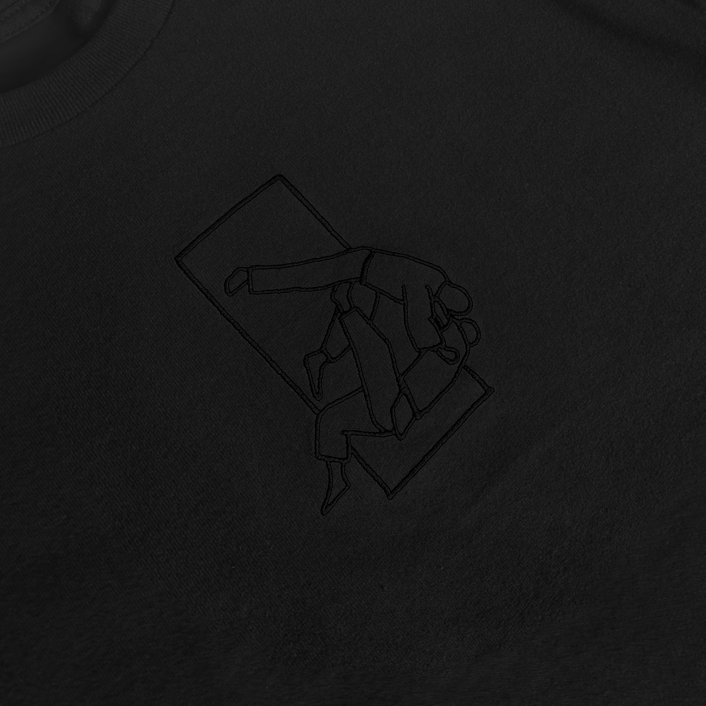 'Sutemi' Embroidered T-shirt - All Black