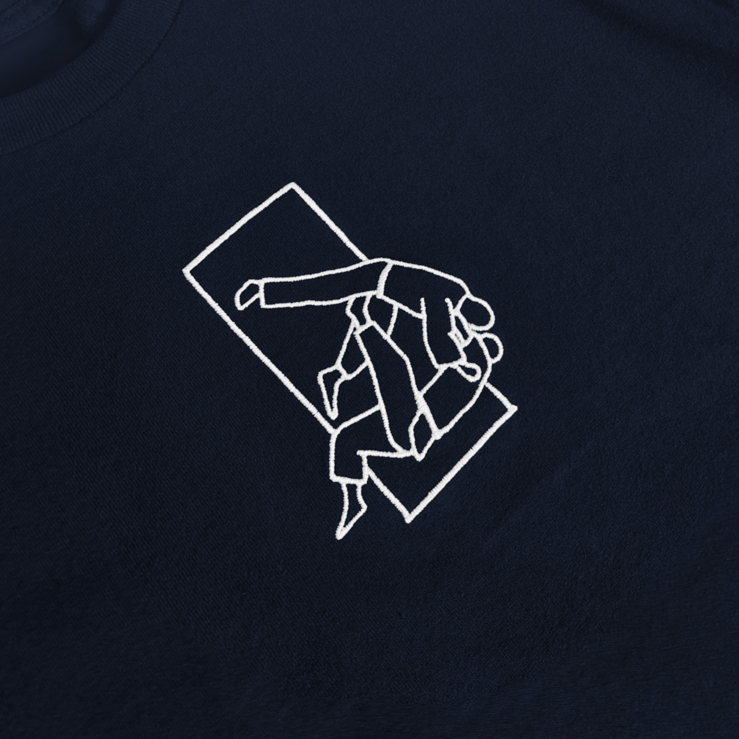 'Sutemi' Embroidered T-shirt - Navy & White