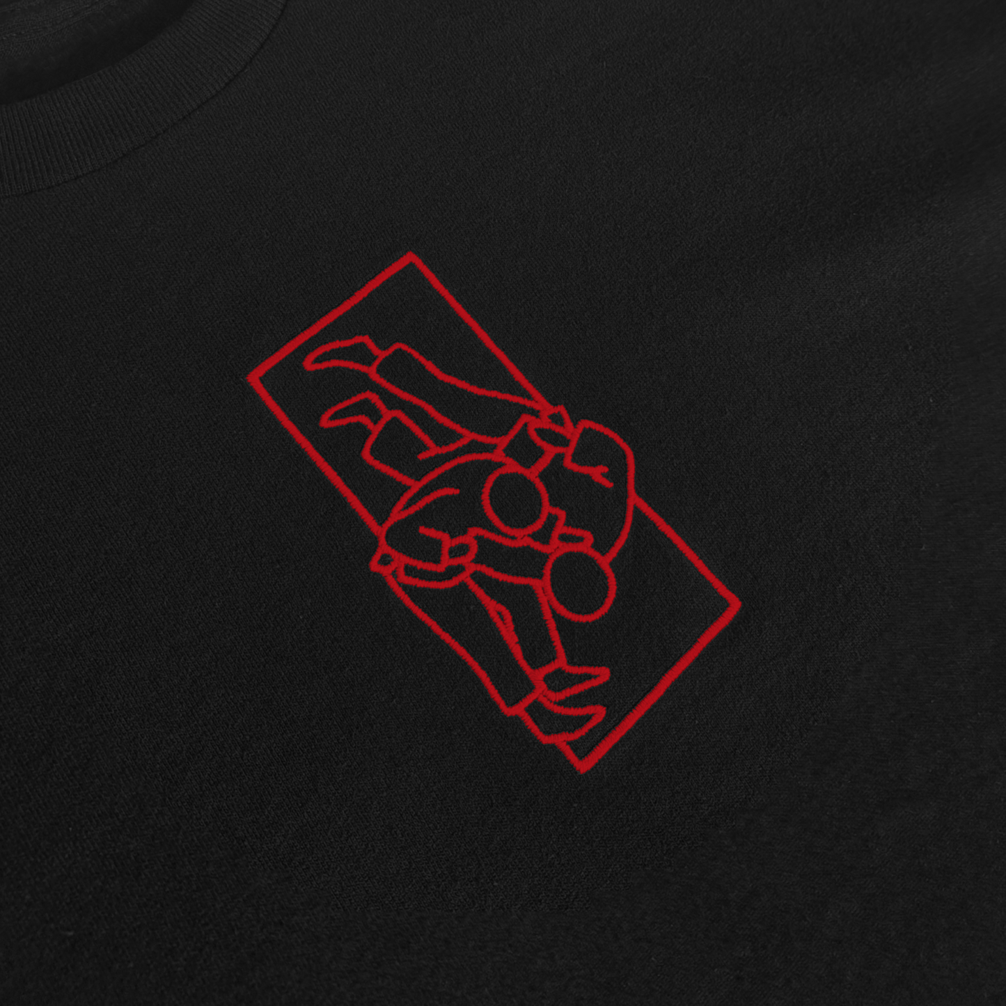'Tachi' Embroidered T-shirt - Black & Red