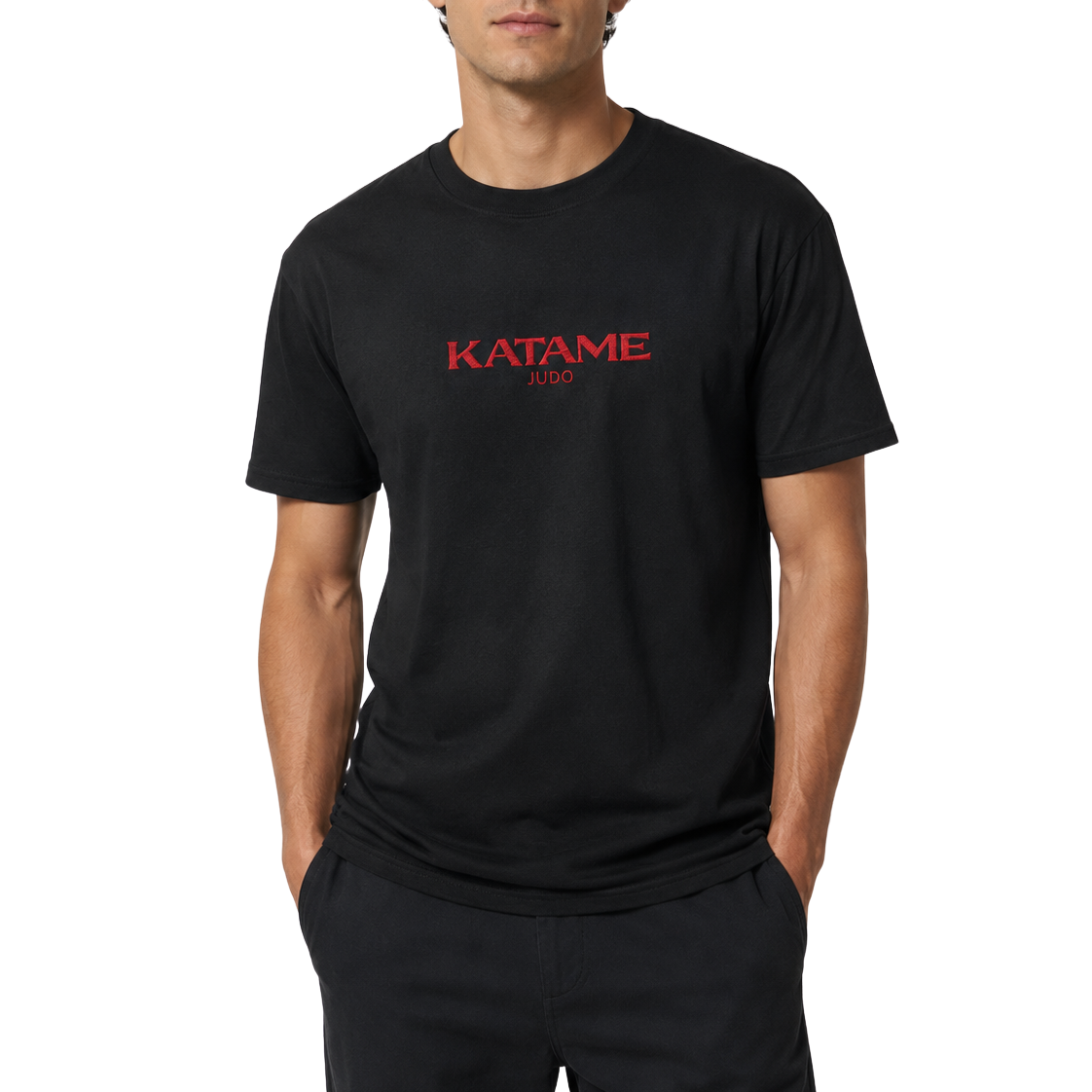'KATAME' Embroidered T-shirt - Black & Red