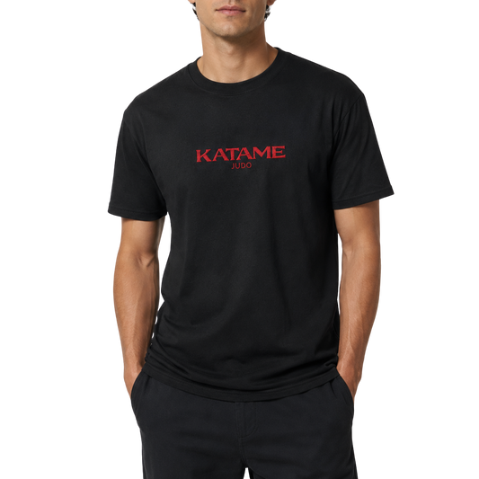 'KATAME' Embroidered T-shirt - Black & Red