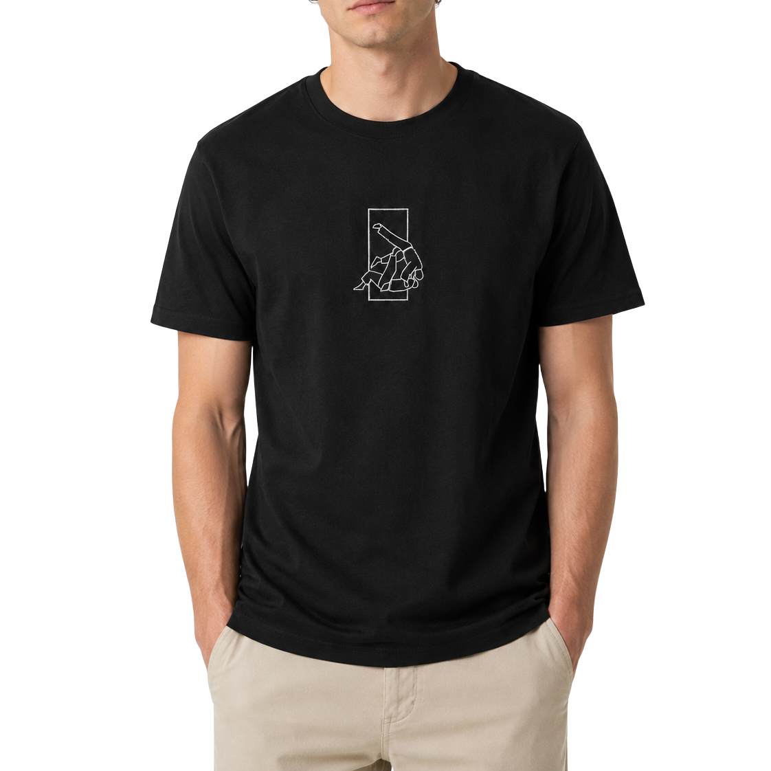 'Sutemi' Embroidered T-shirt - Black & White