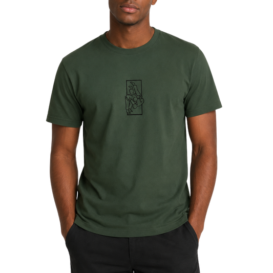 'Tachi' Embroidered T-shirt - Military Green & Black