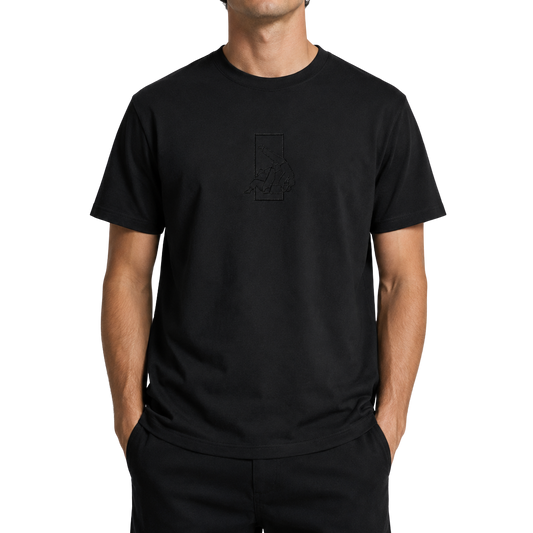 'Sutemi' Embroidered T-shirt - All Black