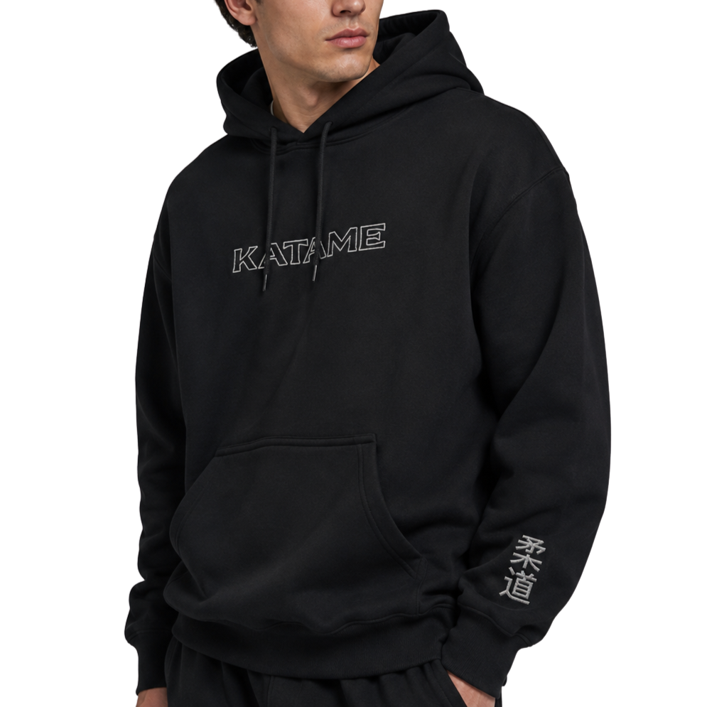 'KATAME' Embroidered Hoodie - Black & White