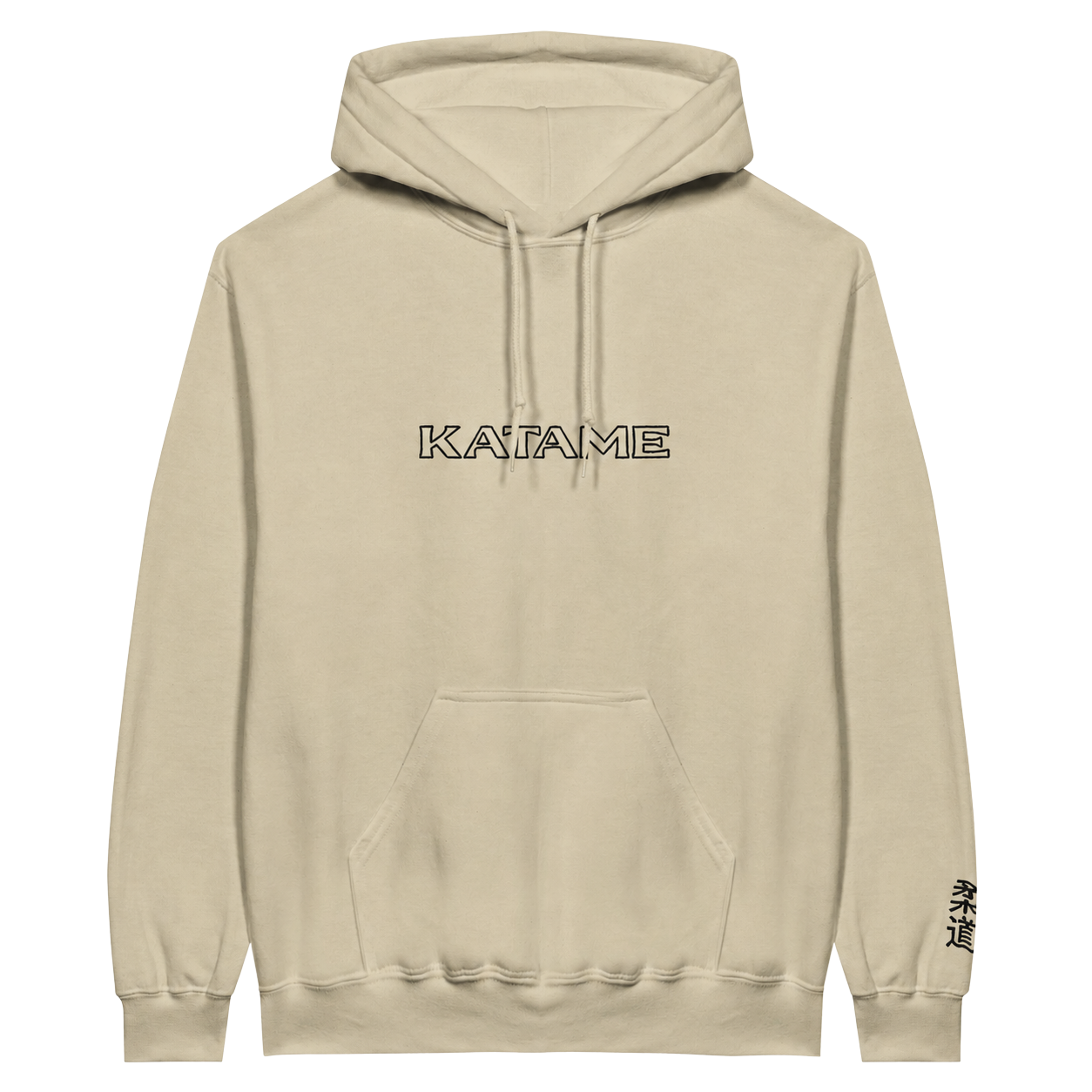 'KATAME' Embroidered Hoodie - Sand & Black