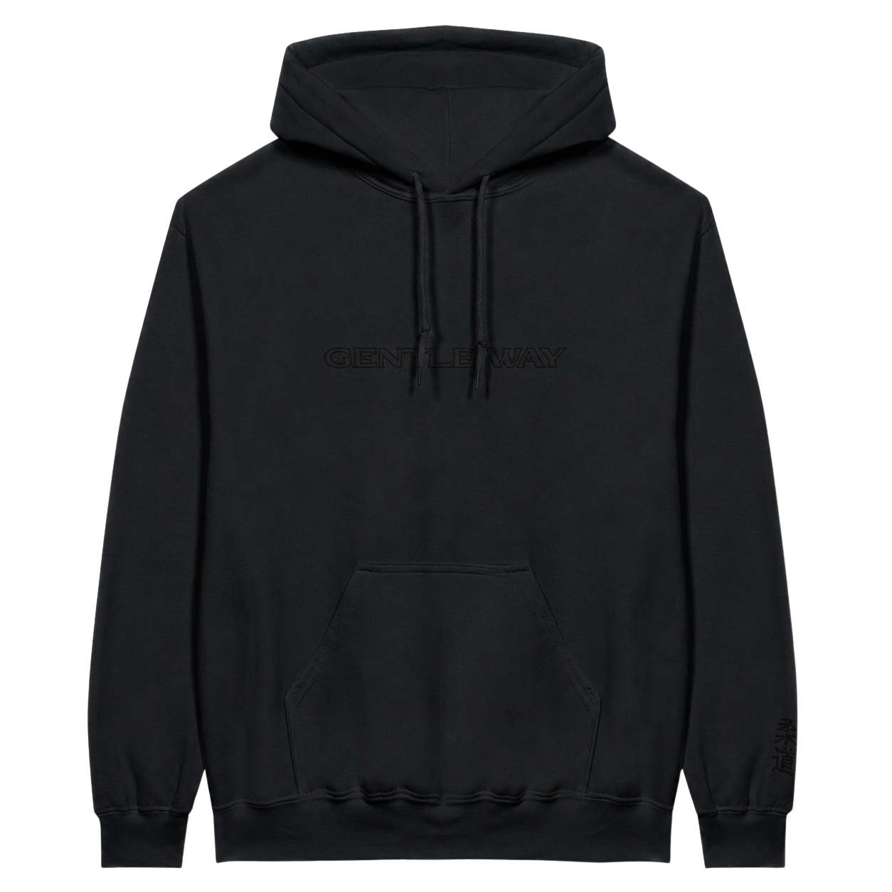 'Gentle Way' Embroidered Hoodie - All Black
