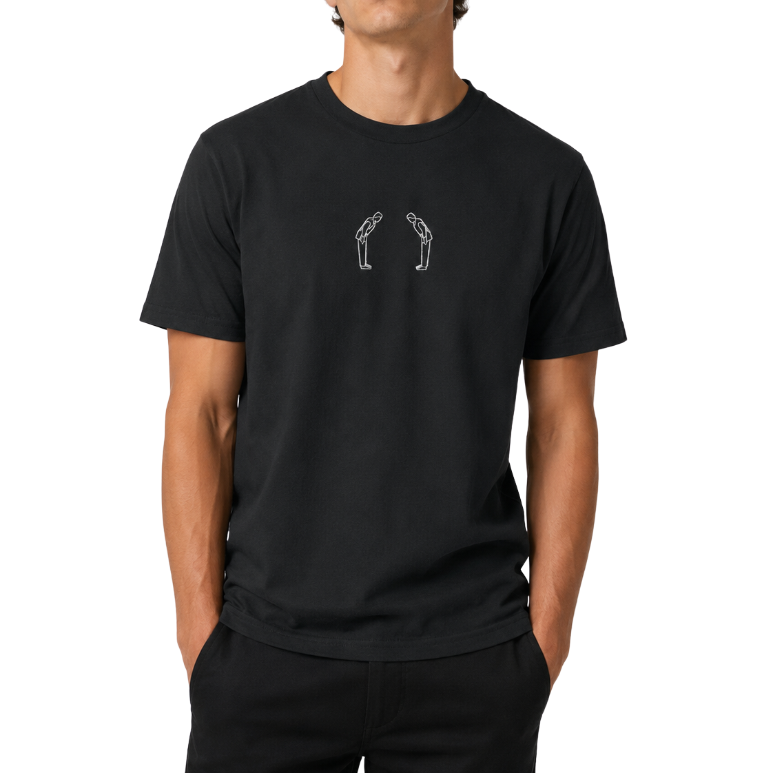 'Rei' Embroidered T-shirt - Black & White