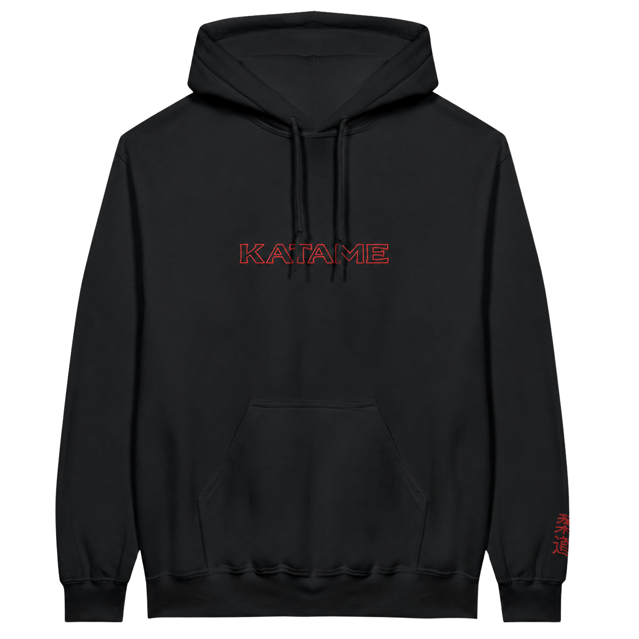 'KATAME' Embroidered Hoodie - Black &  Red