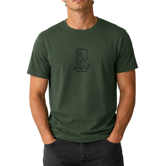 'Sutemi' Embroidered T-shirt - Military Green & Black