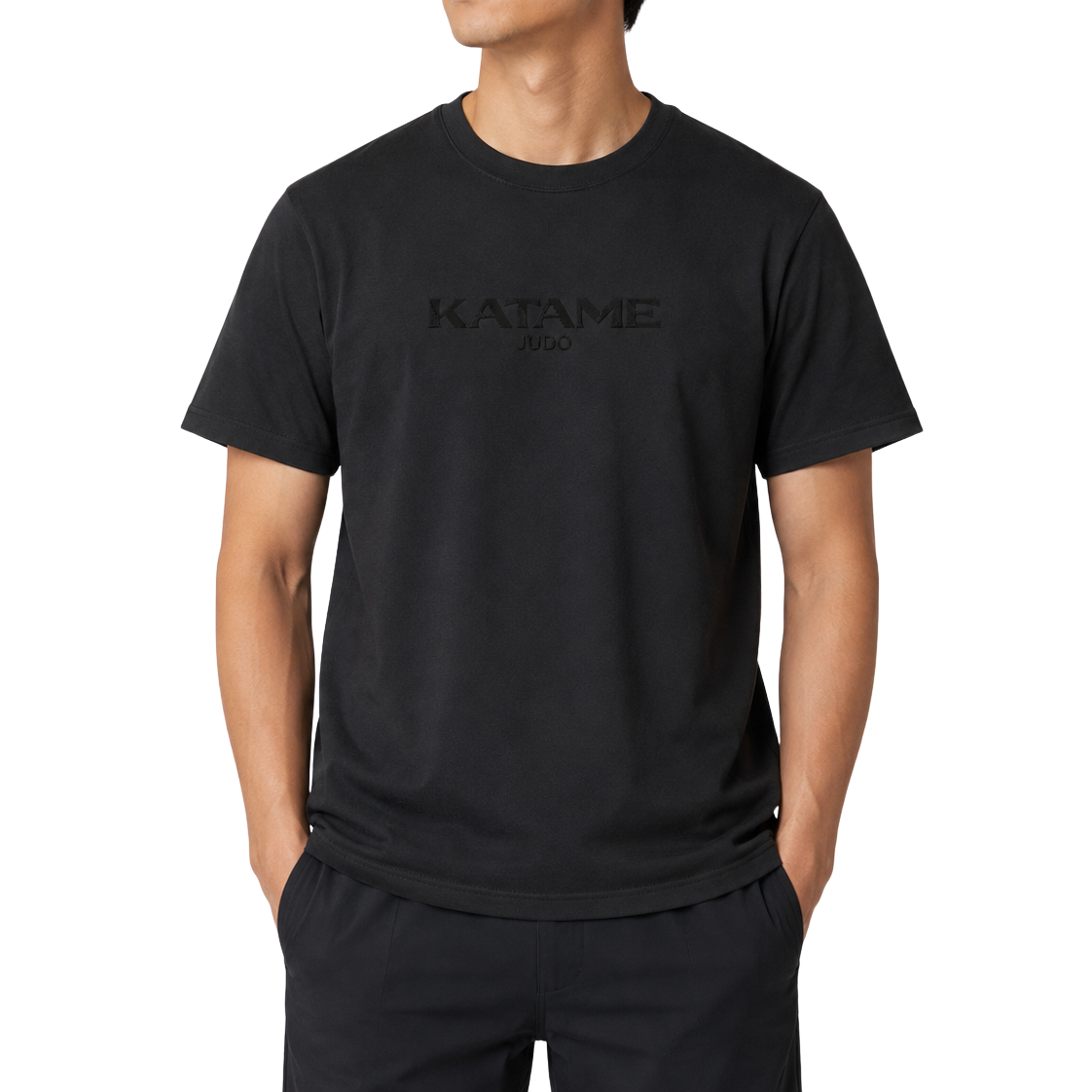 'KATAME' Embroidered T-shirt - All Black