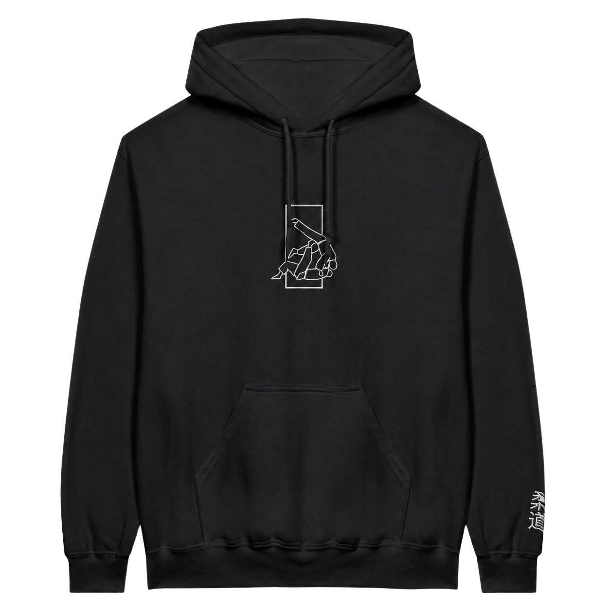 'Sutemi' Embroidered Hoodie - Black & White