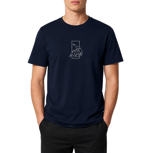 'Sutemi' Embroidered T-shirt - Navy & White