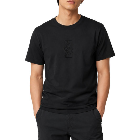 'Tachi'  Embroidered T-shirt - All Black
