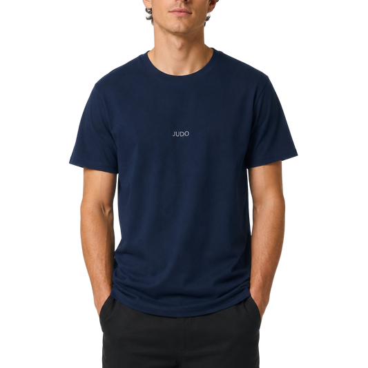 'Judo' Embroidered T-shirt - Navy & White