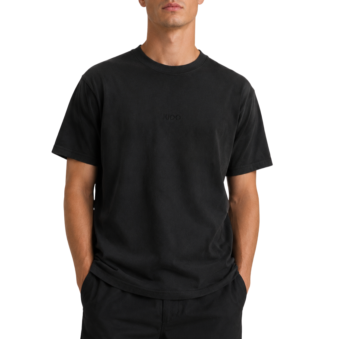 'Judo' Embroidered T-shirt - All Black