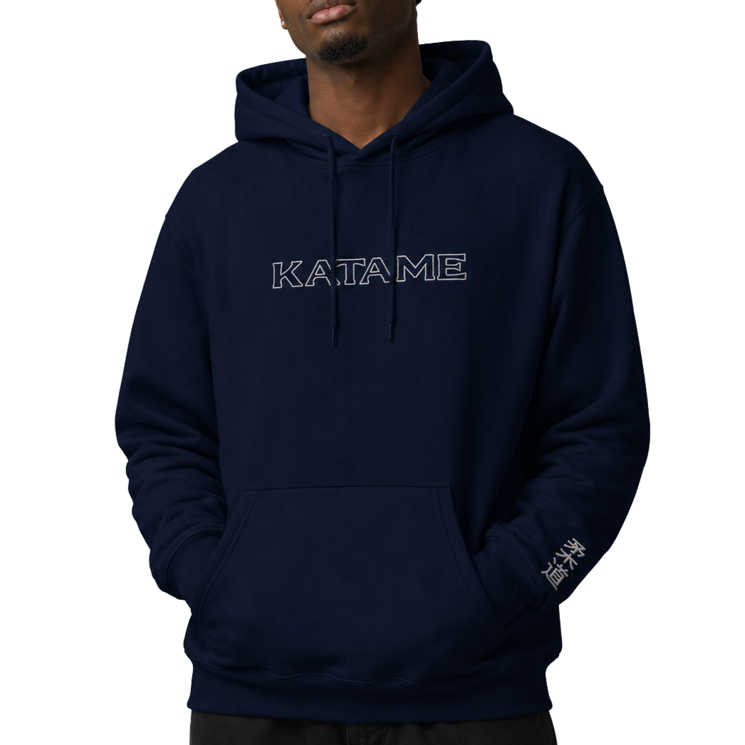 'KATAME' Embroidered Hoodie - Navy & White