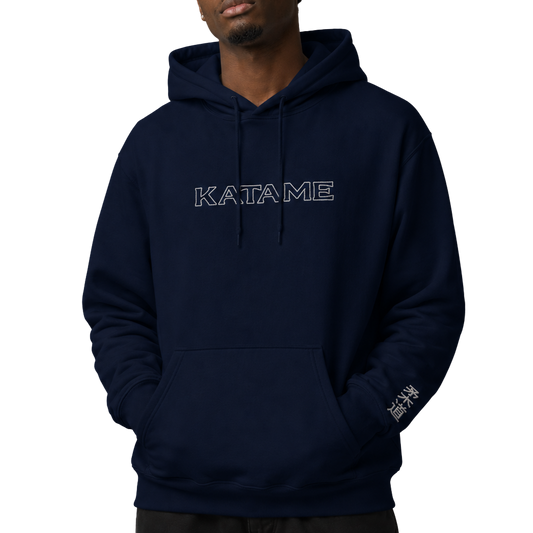 'KATAME' Embroidered Hoodie - Navy & White