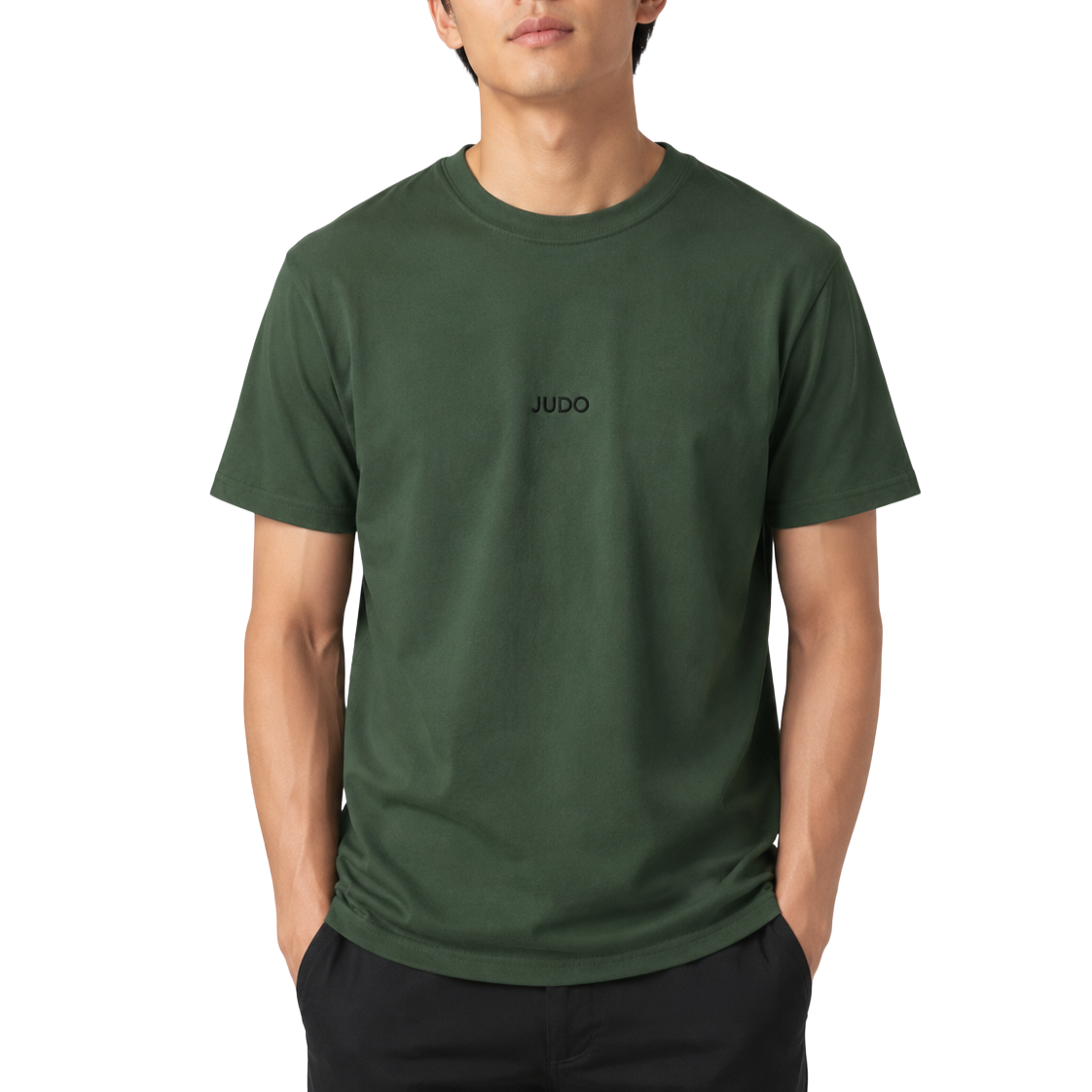 'Judo' Embroidered T-shirt - Military Green & Black