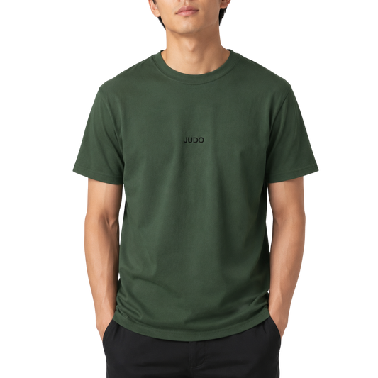 'Judo' Embroidered T-shirt - Military Green & Black