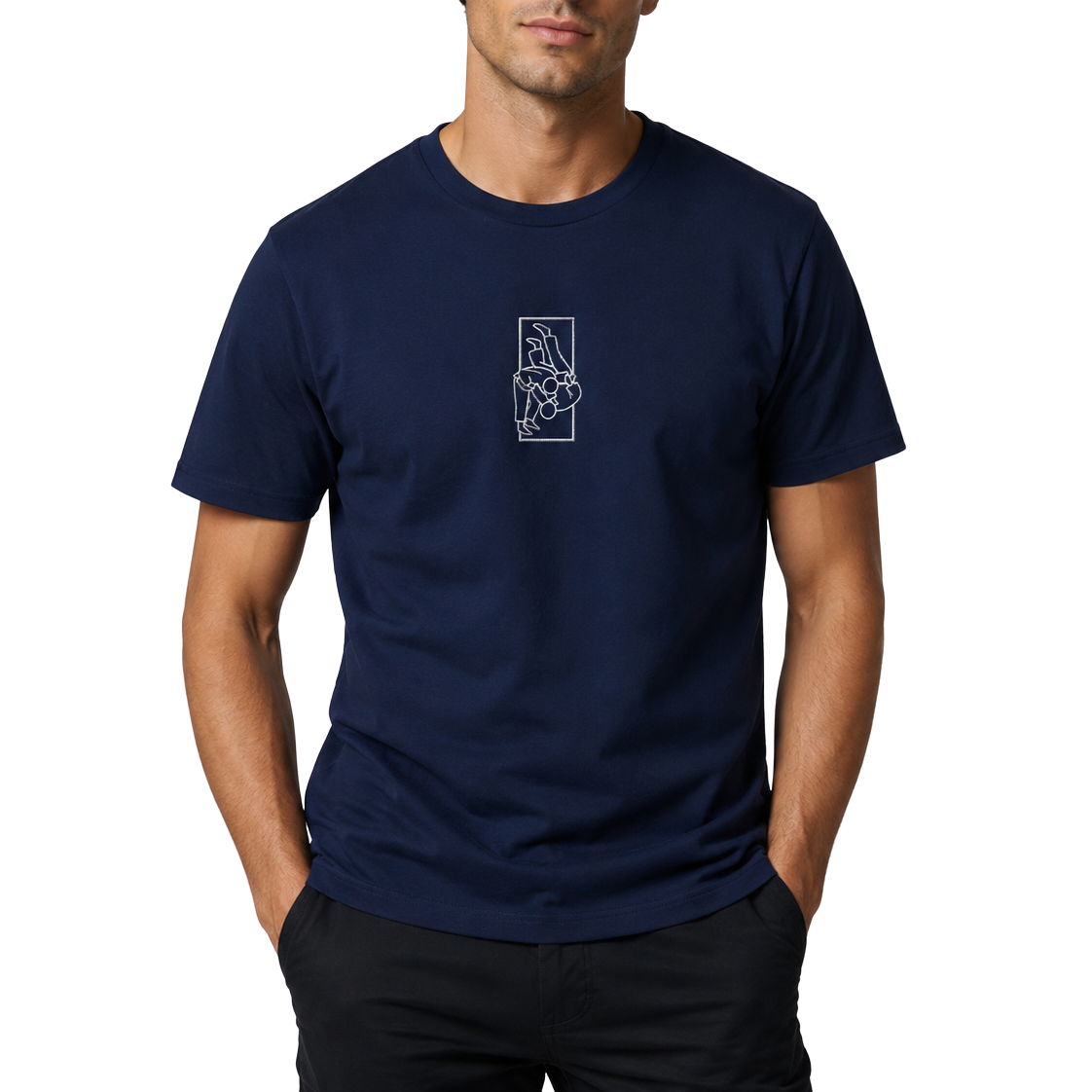 'Tachi' Embroidered T-shirt - Navy & White