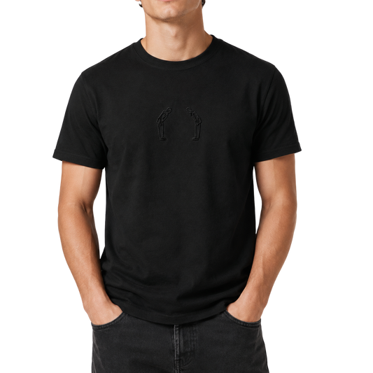 'Rei' Embroidered T-shirt - All Black