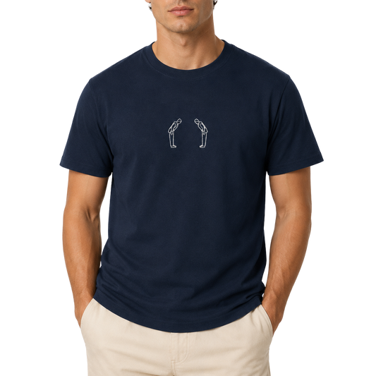 'Rei' Embroidered T-shirt - Navy & White