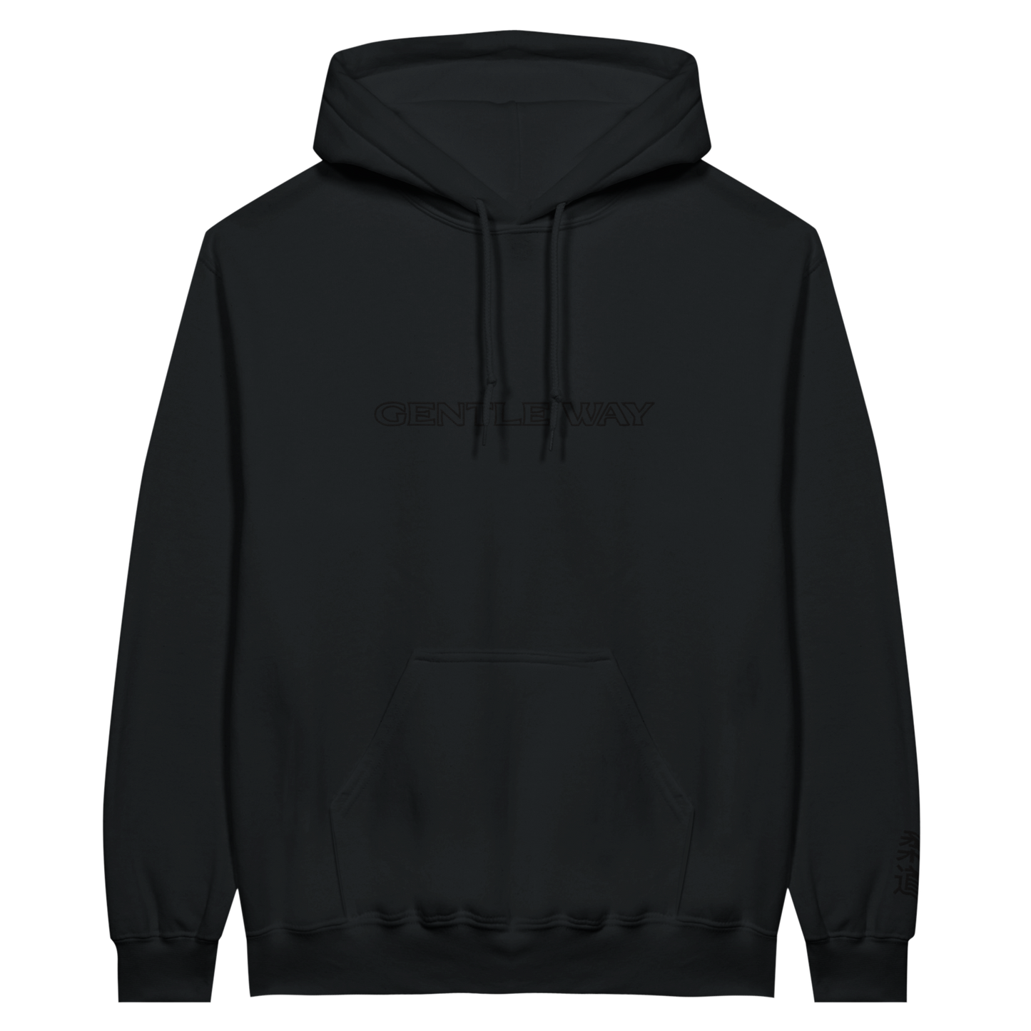 'Gentle Way' Embroidered Hoodie - All Black