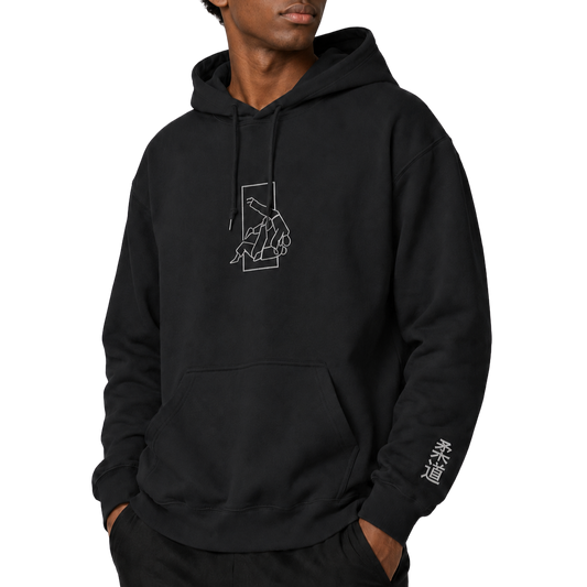'Sutemi' Embroidered Hoodie - Black & White