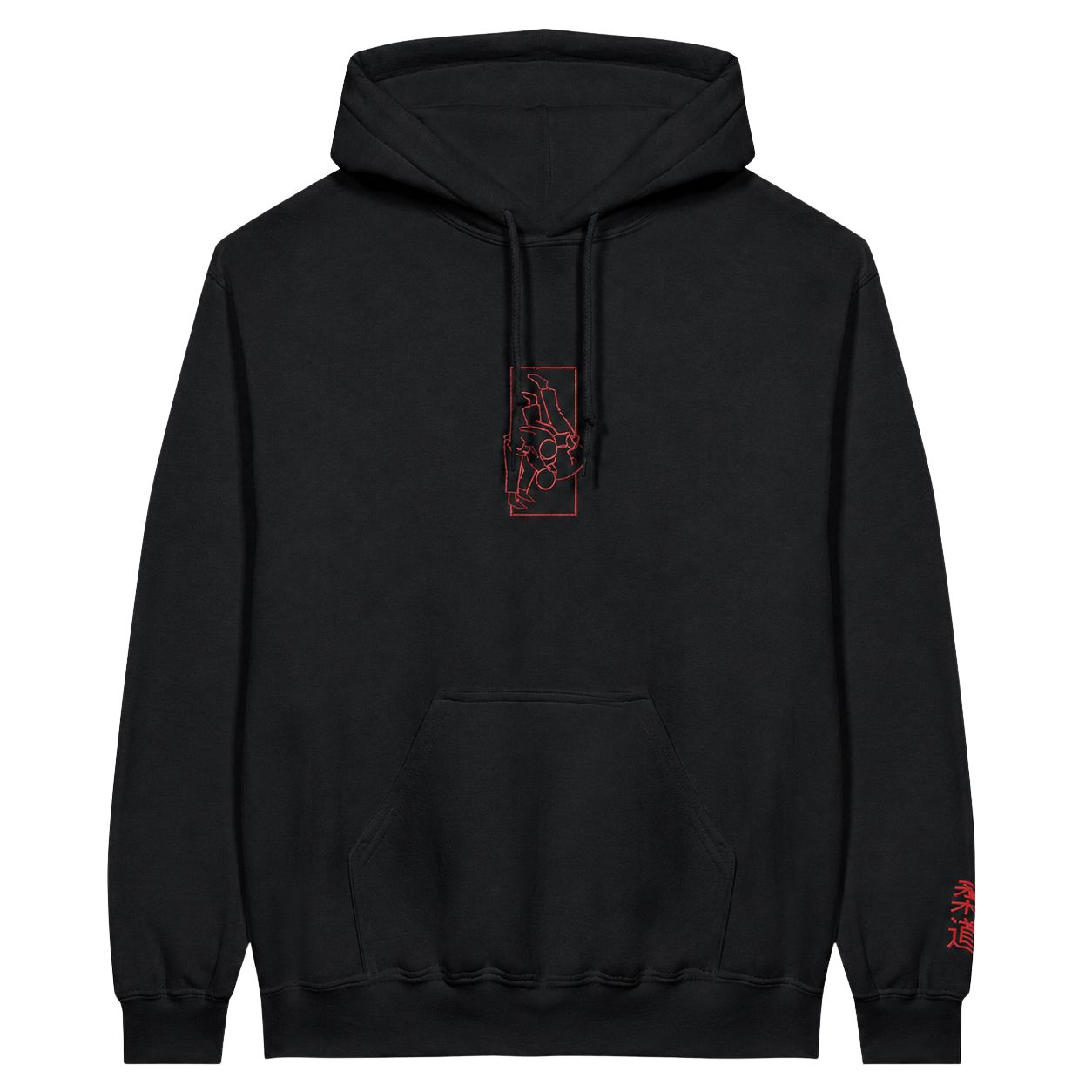 'Tachi' Embroidered Hoodie - Black &  Red