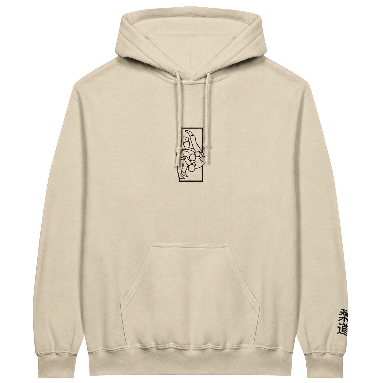 'Tachi' Embroidered Hoodie - Sand & Black