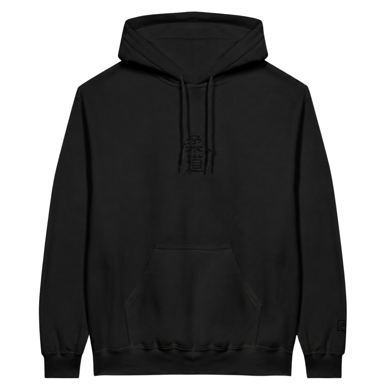 'Kanji' Embroidered Hoodie - All Black