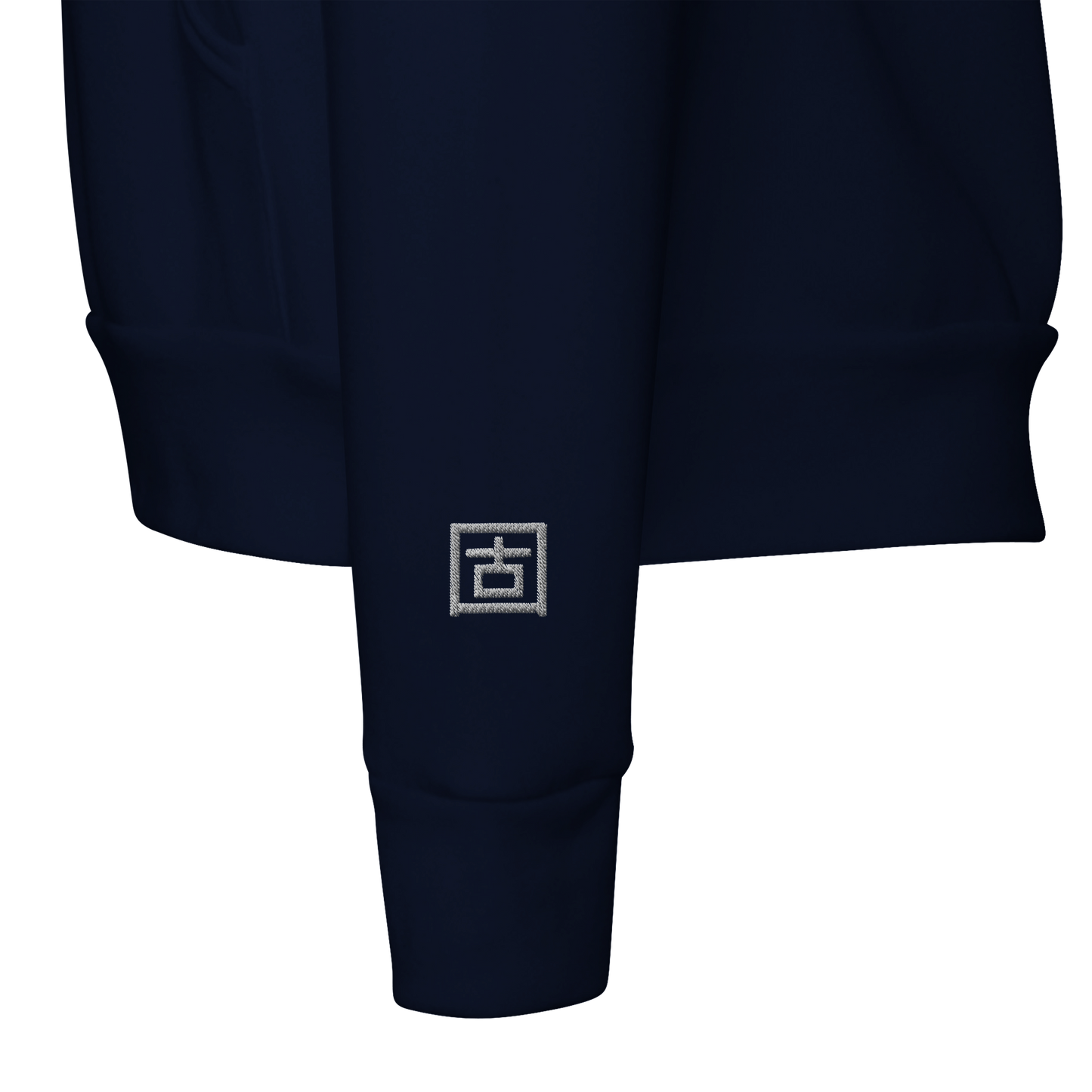 'Kanji' Embroidered Hoodie - Navy & White