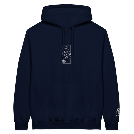 'Tachi' Embroidered Hoodie - Navy & White