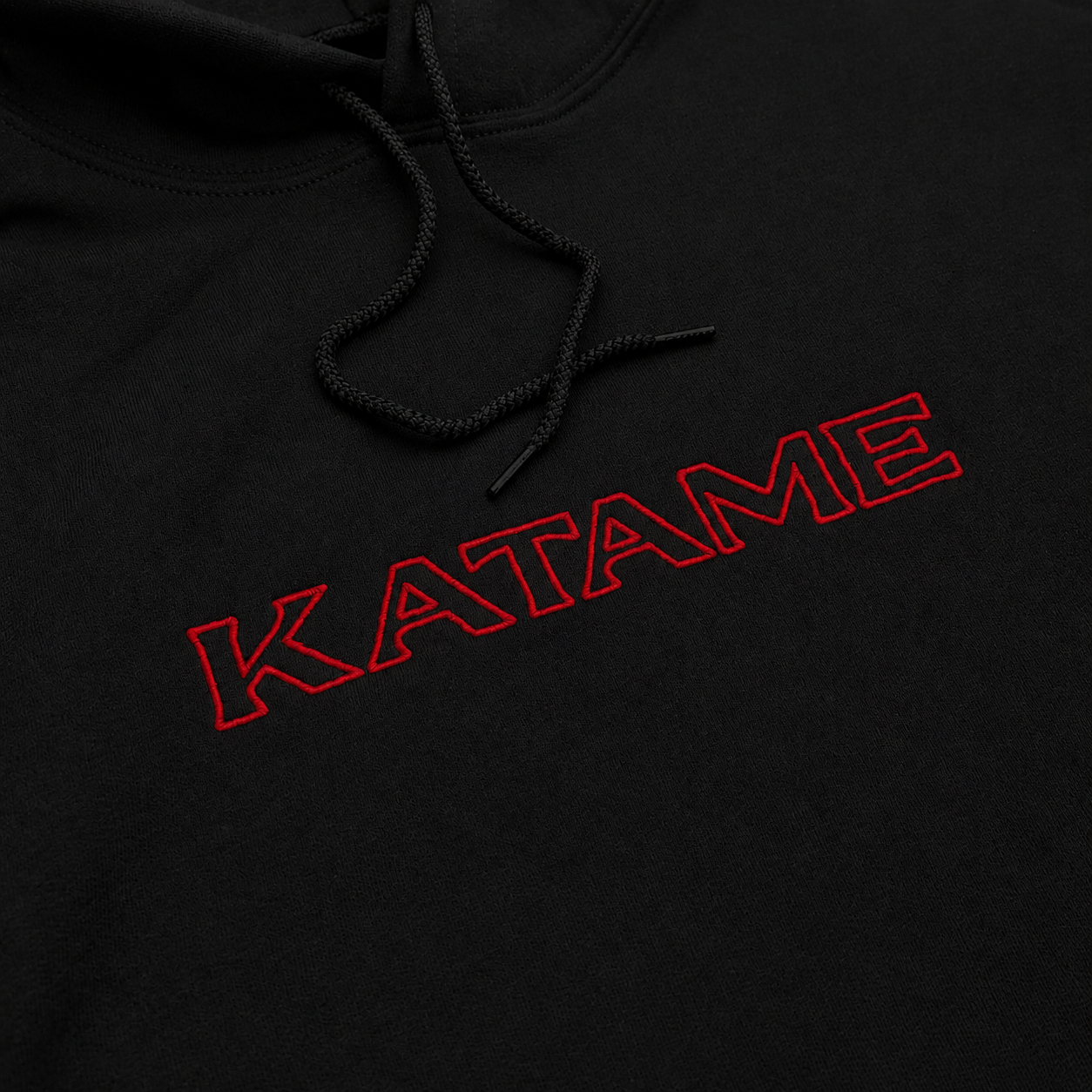 'KATAME' Embroidered Hoodie - Black &  Red