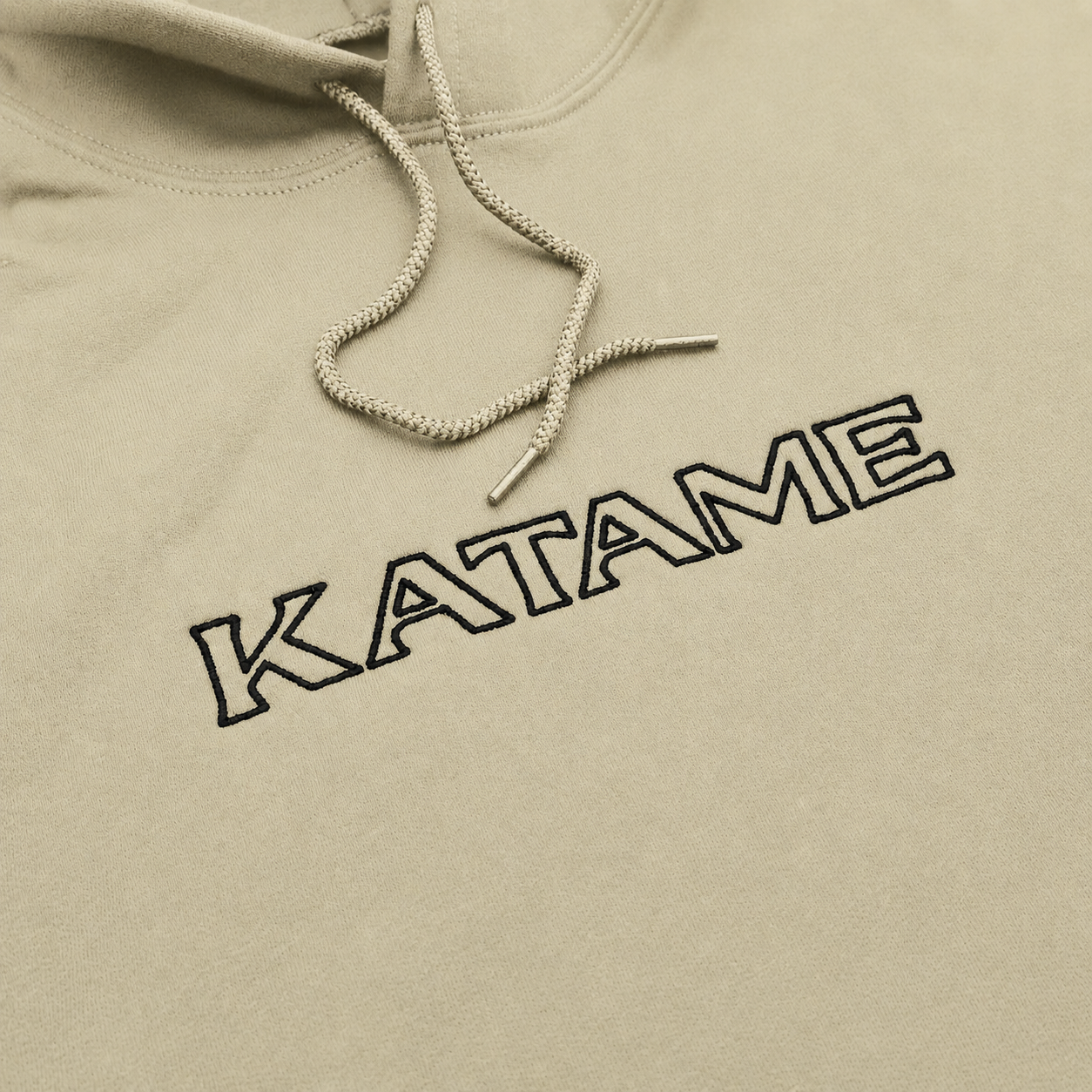 'KATAME' Embroidered Hoodie - Sand & Black