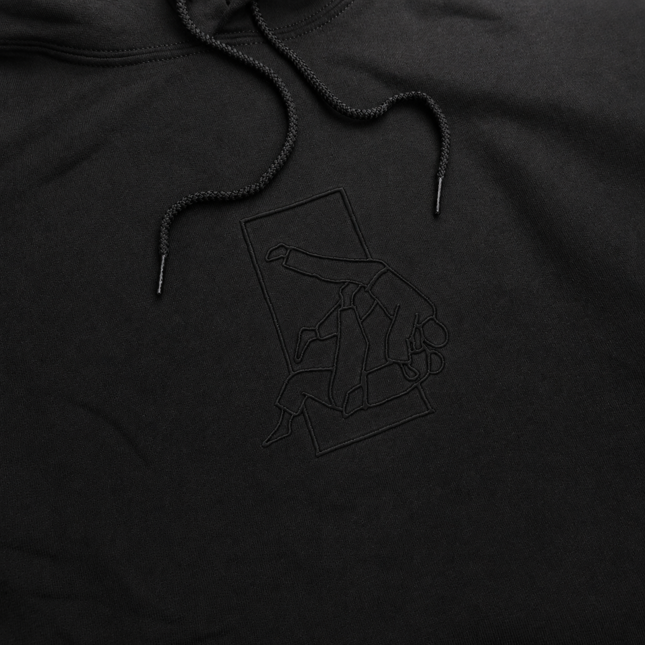 'Sutemi' Embroidered Hoodie - All Black
