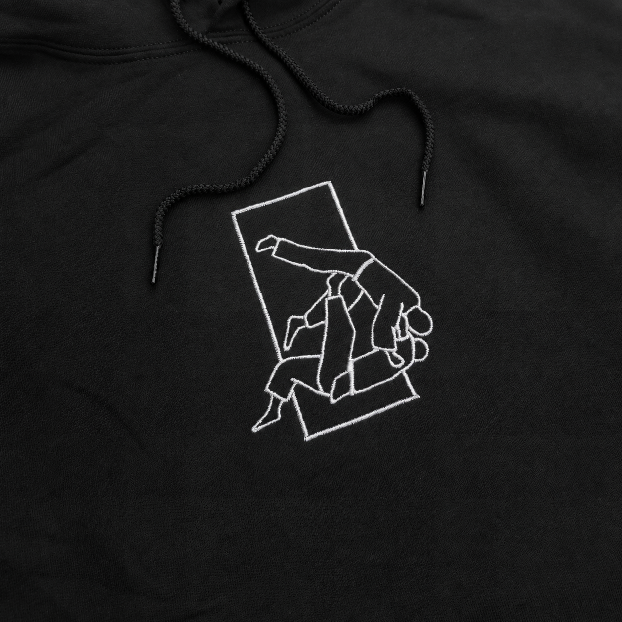'Sutemi' Embroidered Hoodie - Black & White