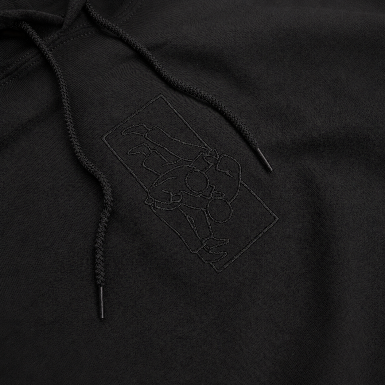 'Tachi' Embroidered Hoodie - All Black