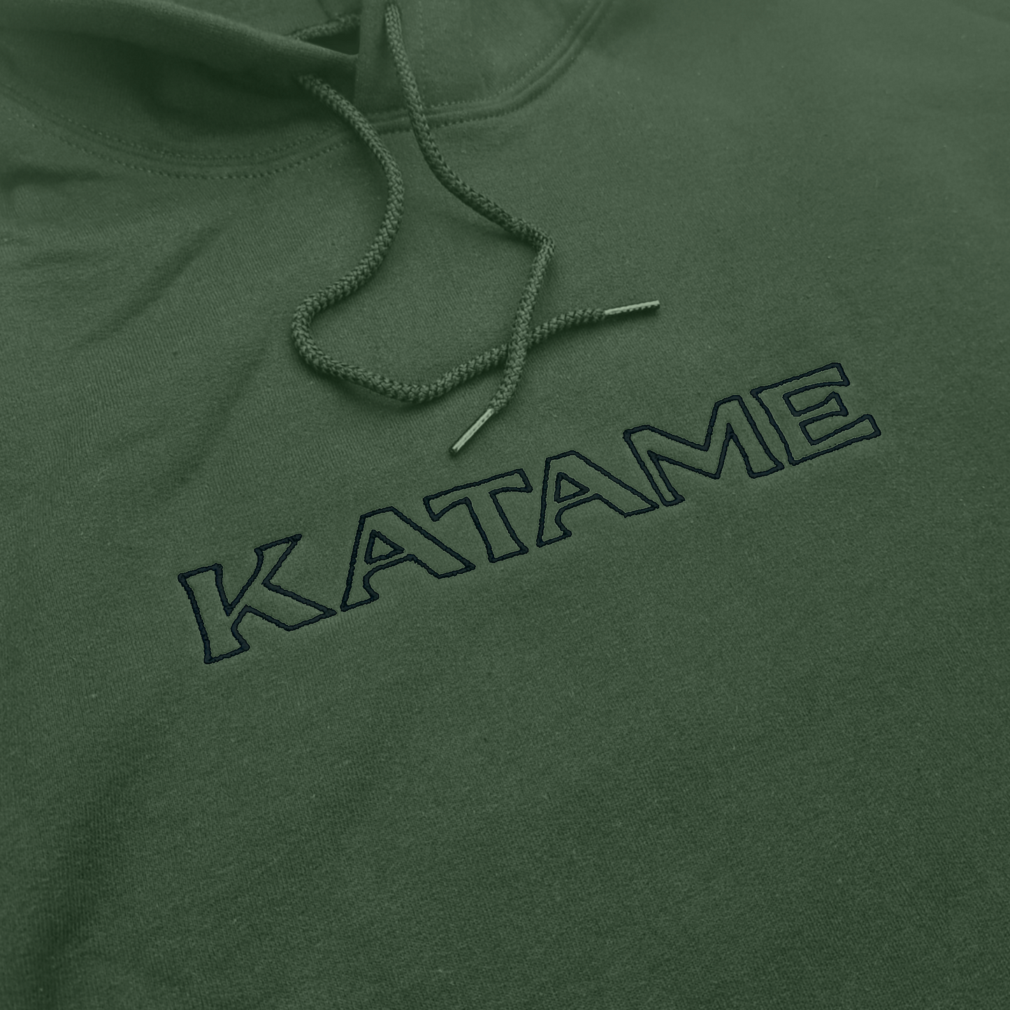 'KATAME' Embroidered Hoodie - Military Green & Black