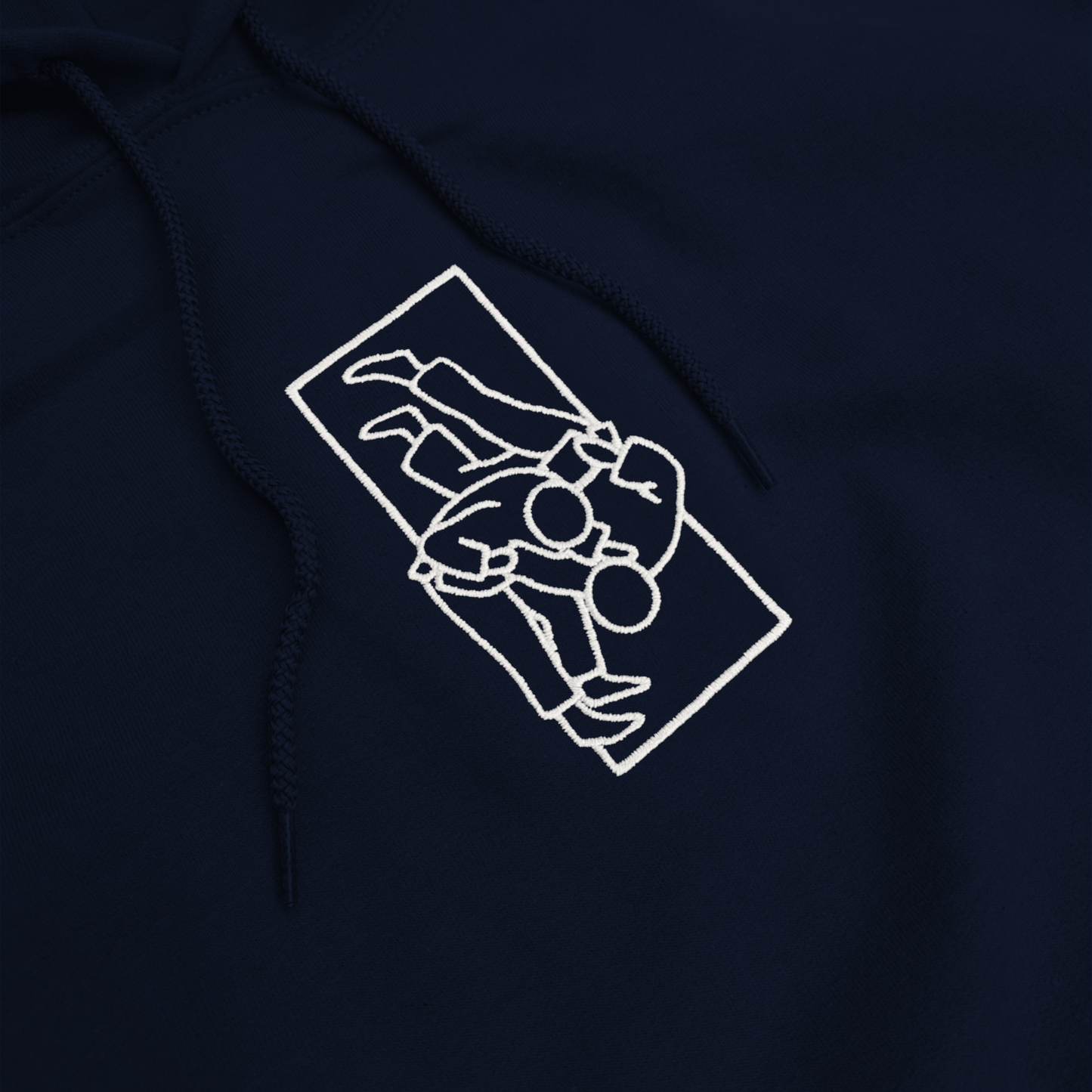 'Tachi' Embroidered Hoodie - Navy & White