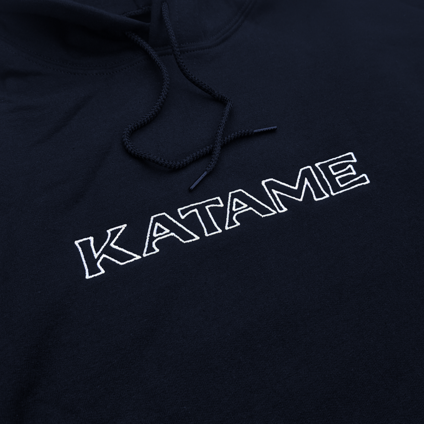 'KATAME' Embroidered Hoodie - Navy & White
