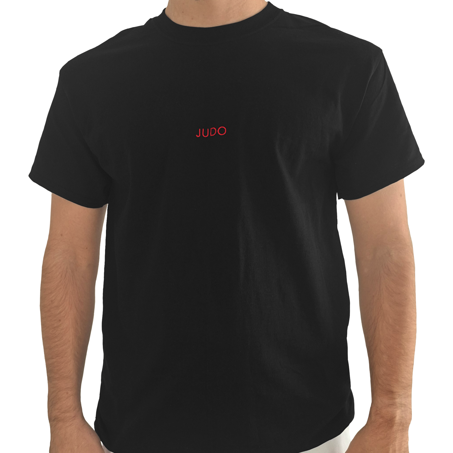 'Judo' Embroidered T-shirt - Black & Red