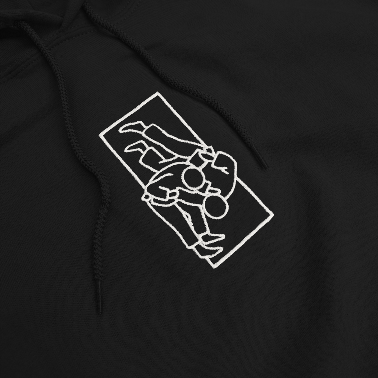 'Tachi' Embroidered Hoodie - Black & White