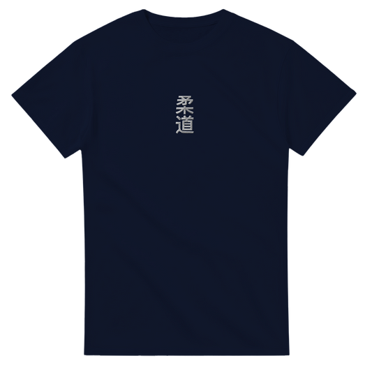'Kanji' Embroidered T-shirt - Navy & White