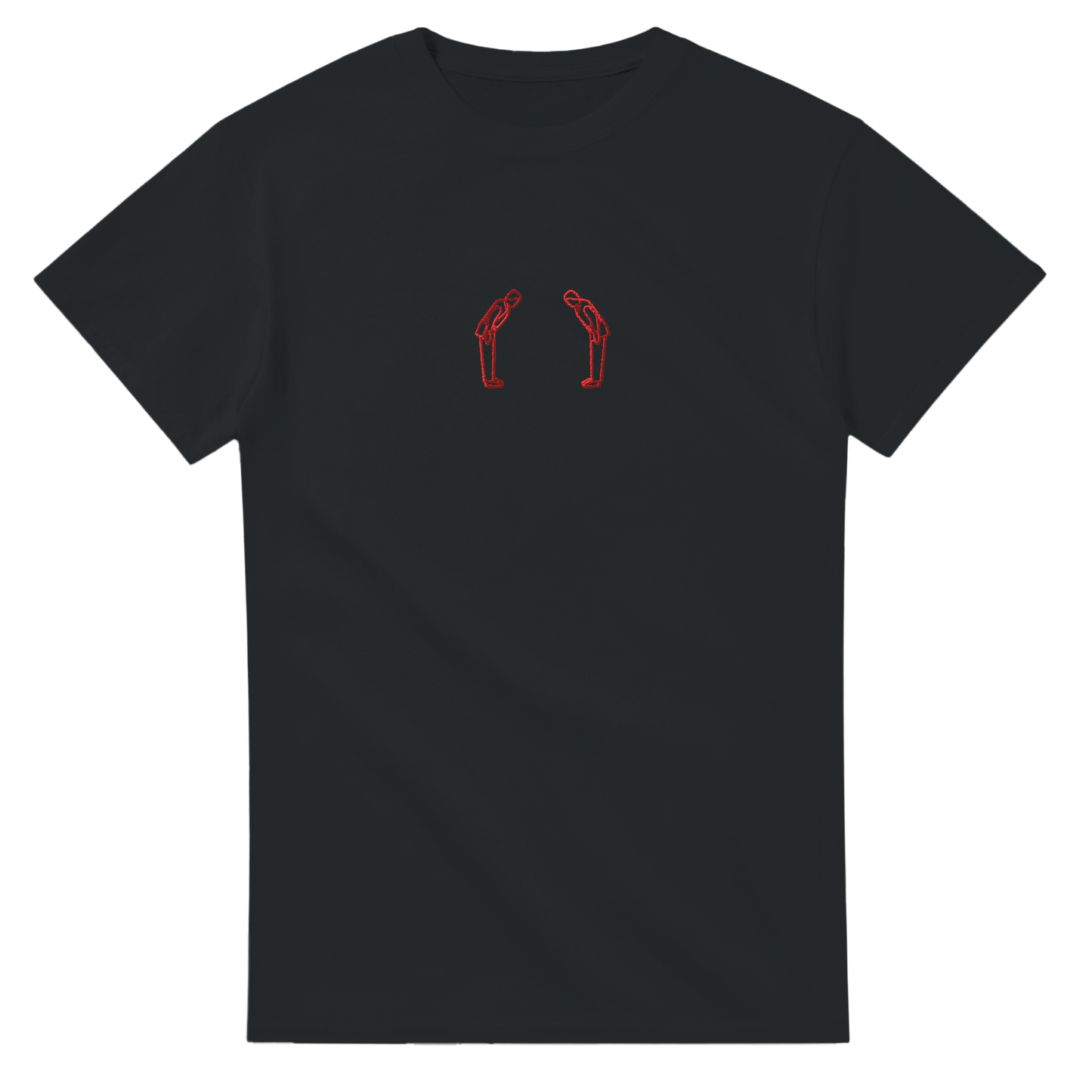 'Rei' Embroidered T-shirt - Black & Red