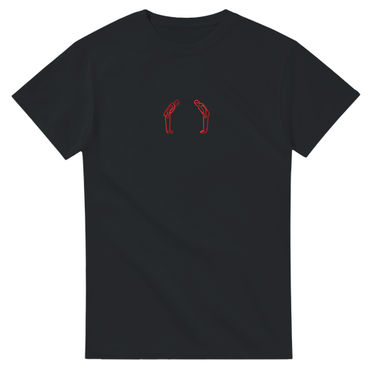 'Rei' Embroidered T-shirt - Black & Red